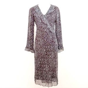 CHELSEA & VIOLET|Silk Surplice Floral Dress|Med